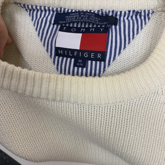 90’s Tommy Hilfiger Blue White Red Striped Sweater - Picture 8 of 8
